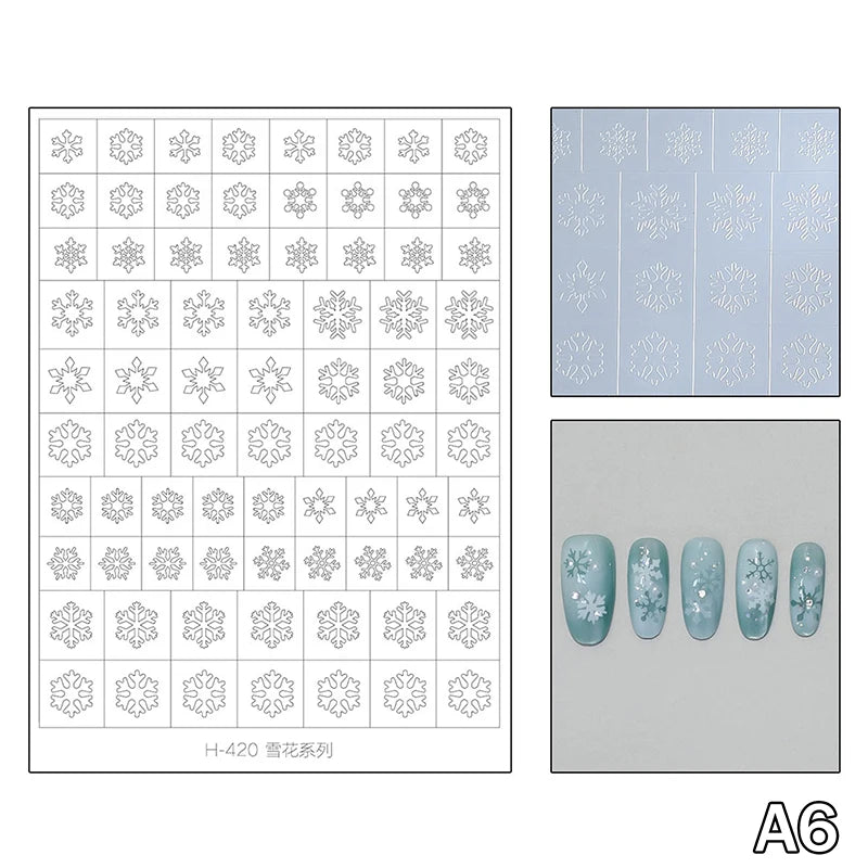 Airbrush Stencil For Nails Winter Snowflake Snow Tree Christmas Decors Hollow Nail Stickers Airbrush French Manicure Tips Peaceful Pleasures Health and Wellness A6