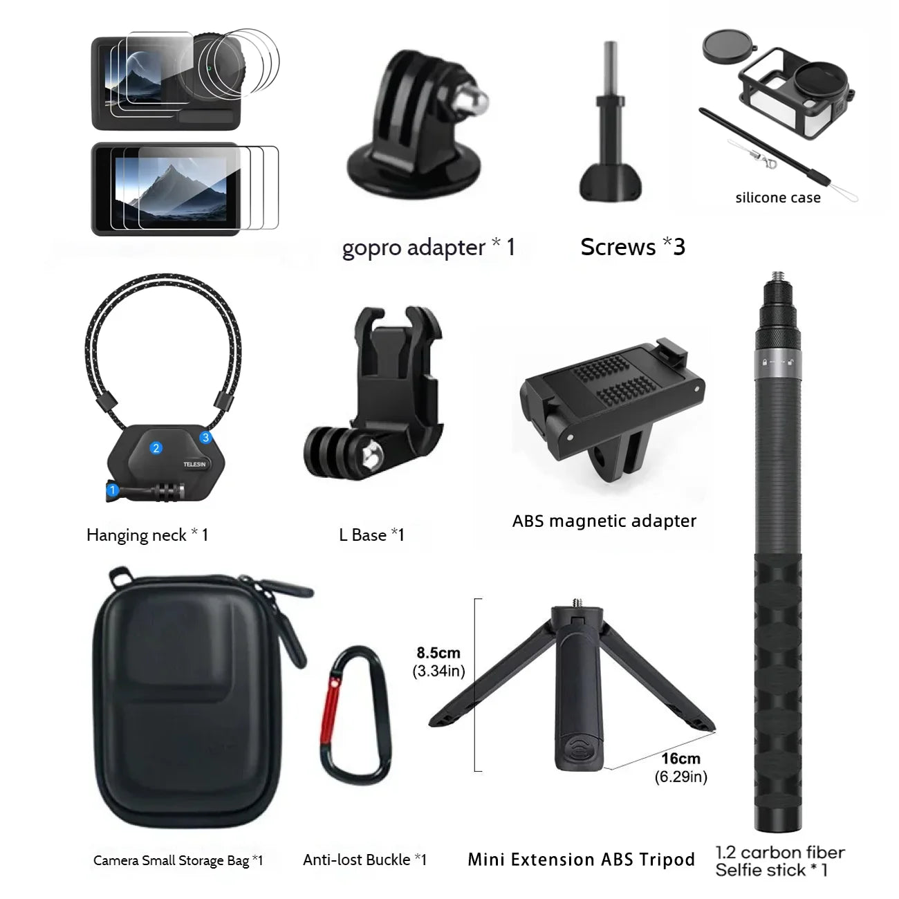 DJI OSMO Action 6 Full Accessories Kit – Case, Charger & More