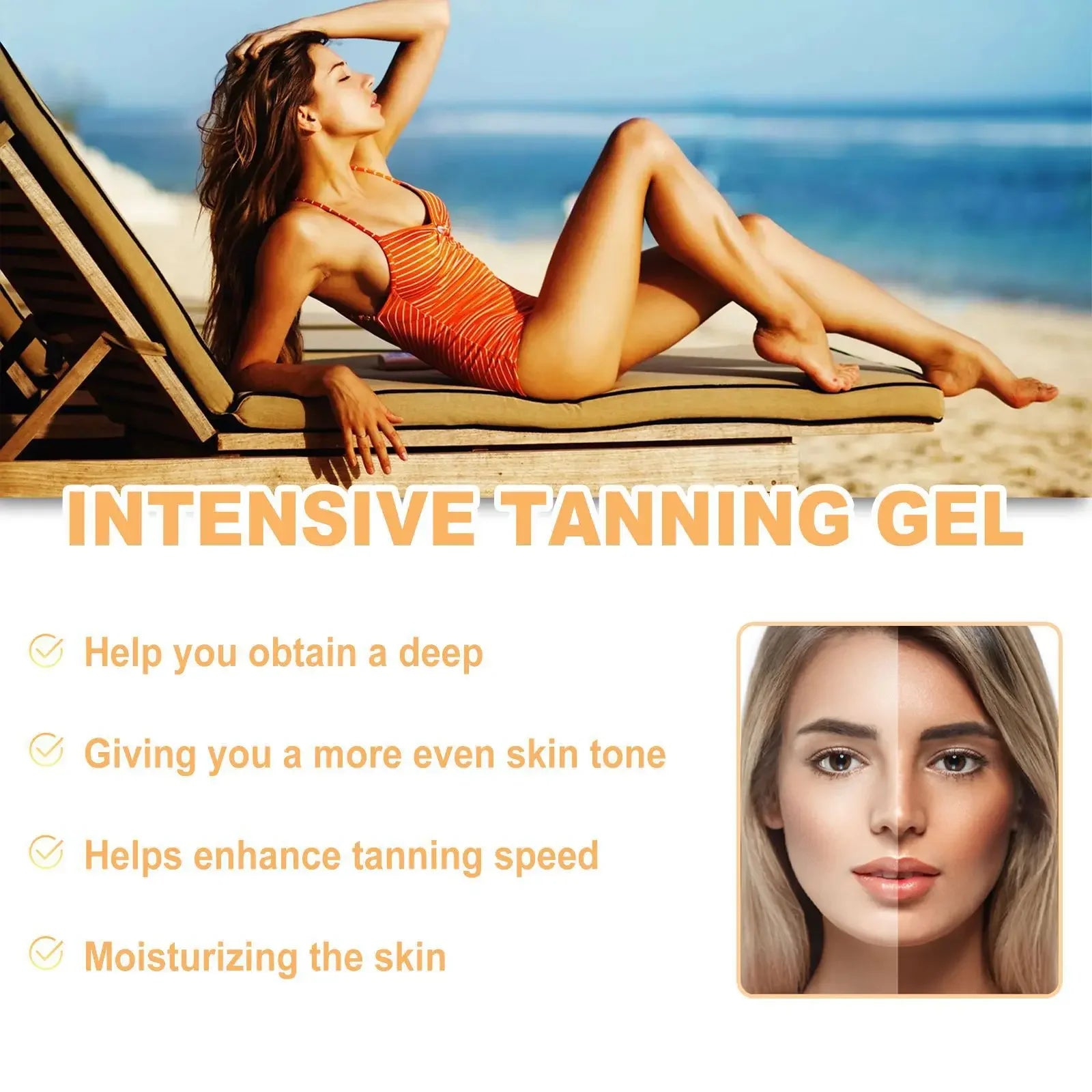 Sunless Self Tanning Gel – Natural Bronzer & Moisturizer 150g Peaceful Pleasures Health and Wellness