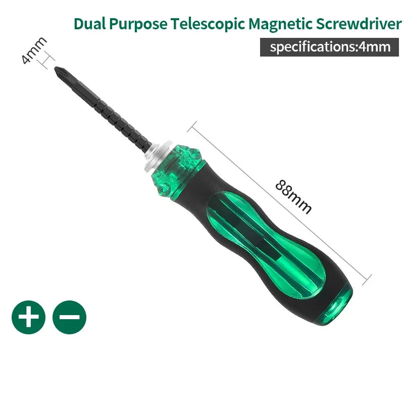 Multipurpose Dual Purpose Adjustable Length Telescopic Magnetic Non Slip Repair Hand Cross for Household Screwdriver Screw Peaceful Pleasures Health and Wellness 4mm 1pcs 1
