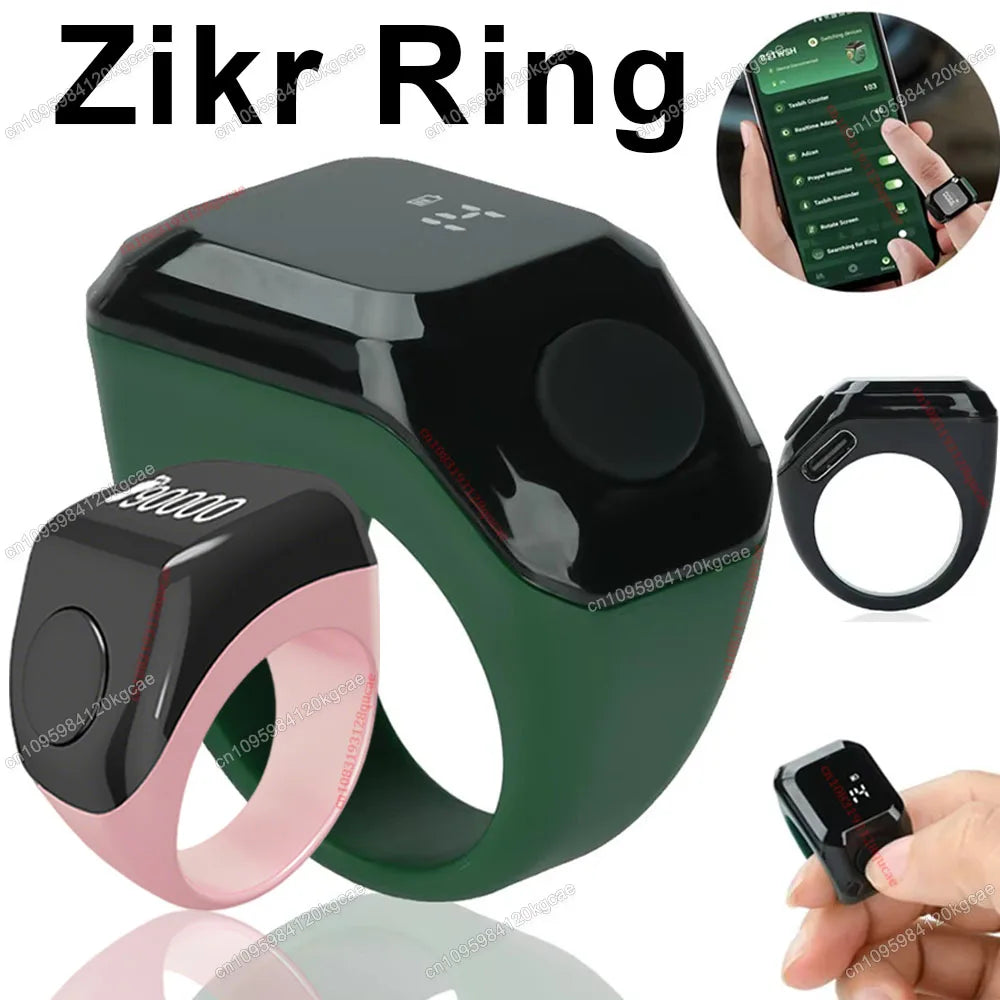 Smart Tasbih Zikr Ring | Digital Tally Counter & Prayer Reminder