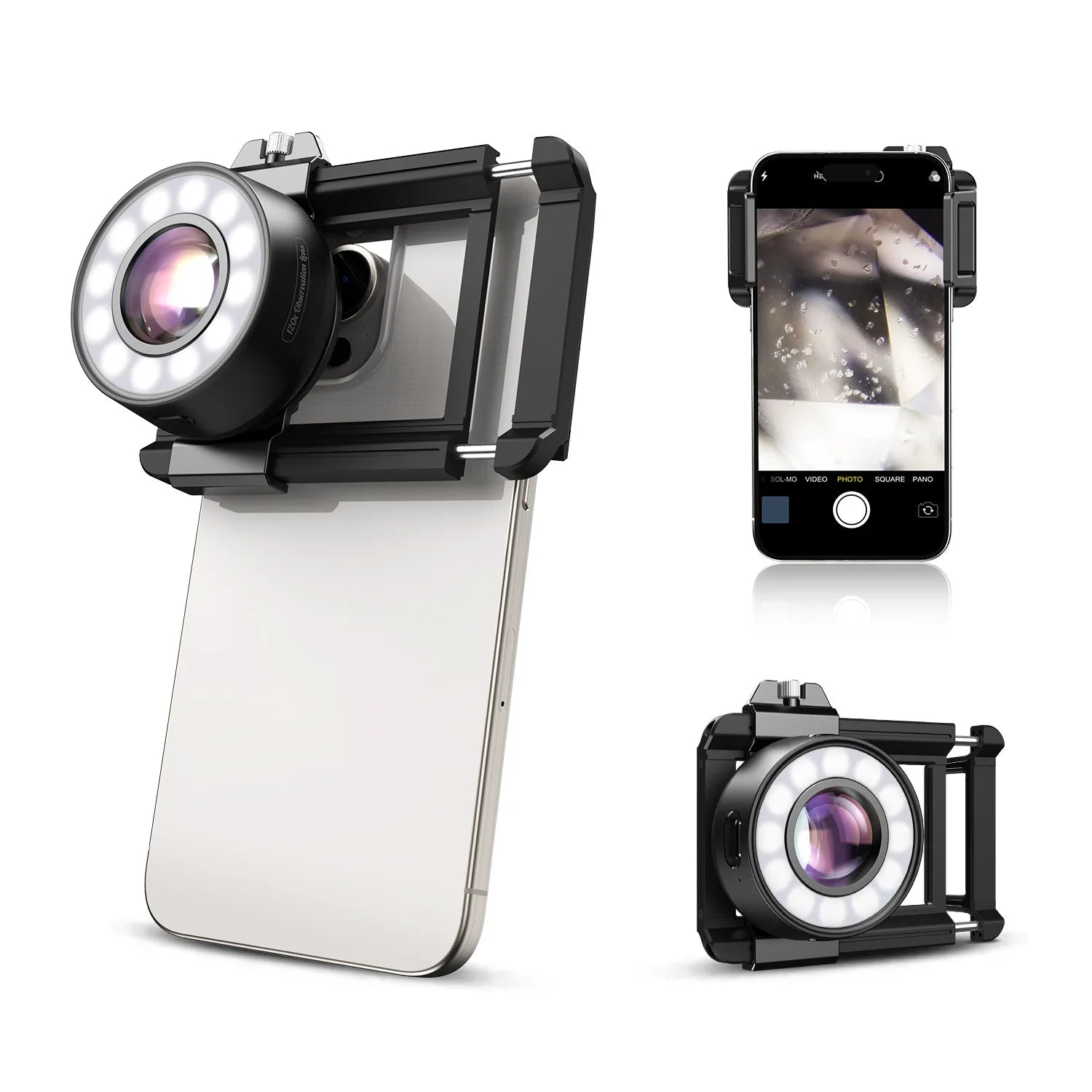 Portable Zipper 120X Mobile Phone Microscope for Professional Photography of Jewelry and Antique Identification Peaceful Pleasures Health and Wellness