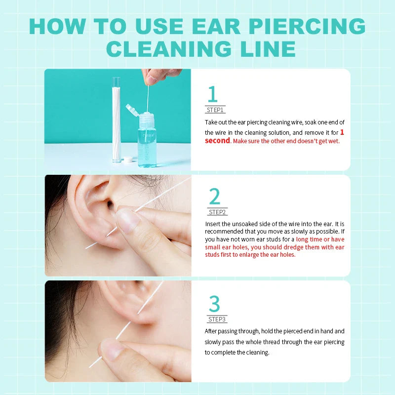Ear Hole Cleaning Kit – Floss, Mint Solution & Odor Removal