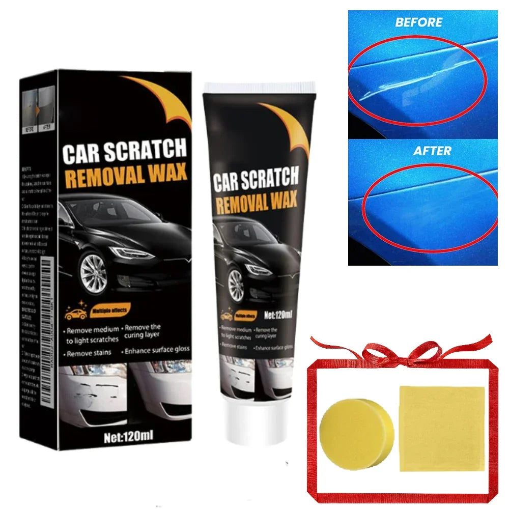 Car Scratch Repair Wax with Sponge Paint Care Polishing Anti-Scratch Protection Swirl Remover Multi-Purpose Maintenance Wax Peaceful Pleasures Health and Wellness