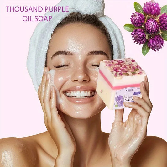 Purple Handmade Essential Oil Soap – Cleanser & Makeup Remover Cleansing Soap Bar Oasis Select WHITE 120g