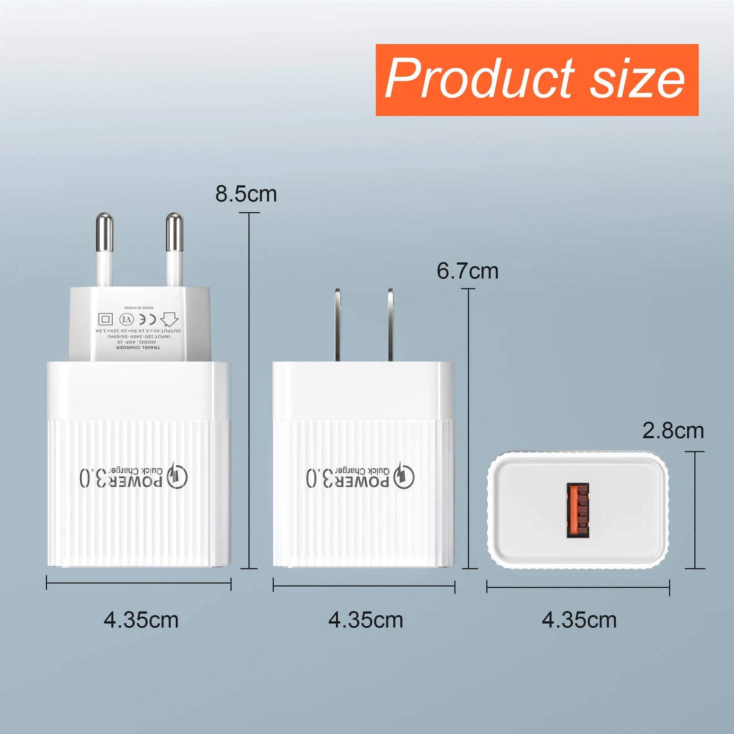 20W QC 3.0 Fast USB Wall Charger – EU/US Plug | All Phones