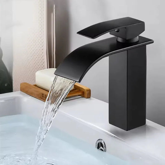 Black Stainless Steel Waterfall Basin Faucet | Hot & Cold Basin Faucet Peaceful Pleasures Health and Wellness