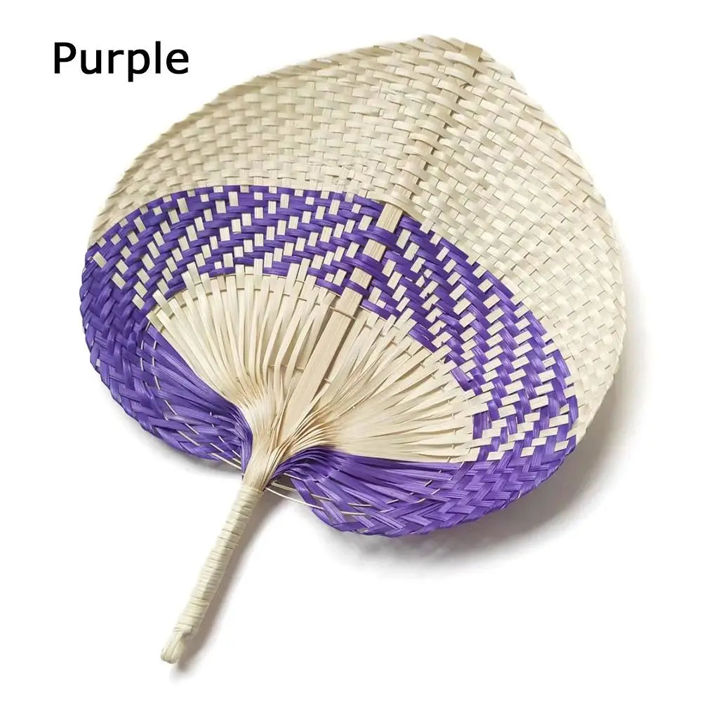 Handmade Peach-Shaped Bamboo Woven Hand Fan | Summer Decor