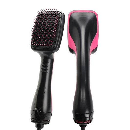 Professional One Step Iron Hot Air Hair Brush Comb Curler Tools Hot Curlers Hot Combs Straightener Peaceful Pleasures Health and Wellness black EU Plug