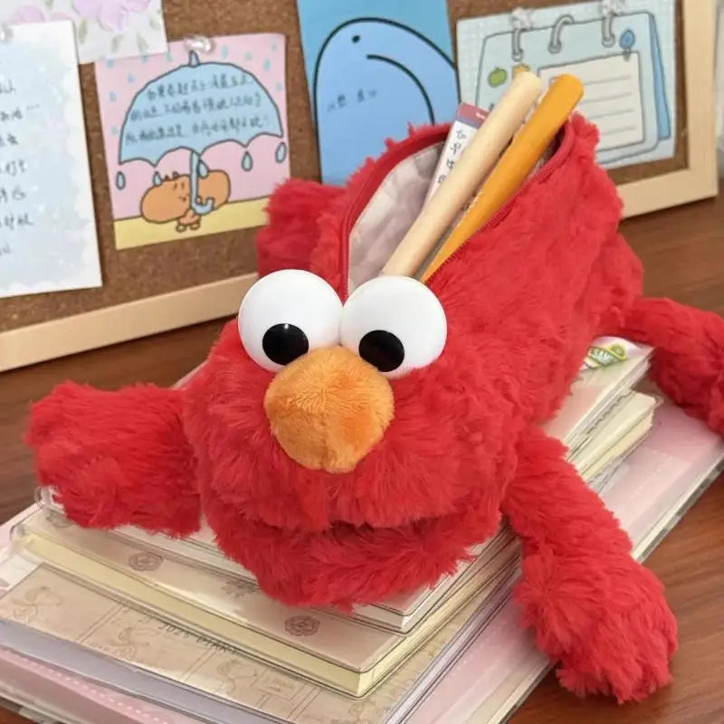 Kawaii Red Mockingbird Plush Pencil Case – Cute Bird Pen Bag