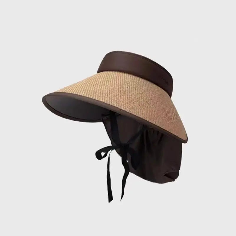 Women's Wide Brim Sun Hat UPF 50+ Neck Flap Beach Cap