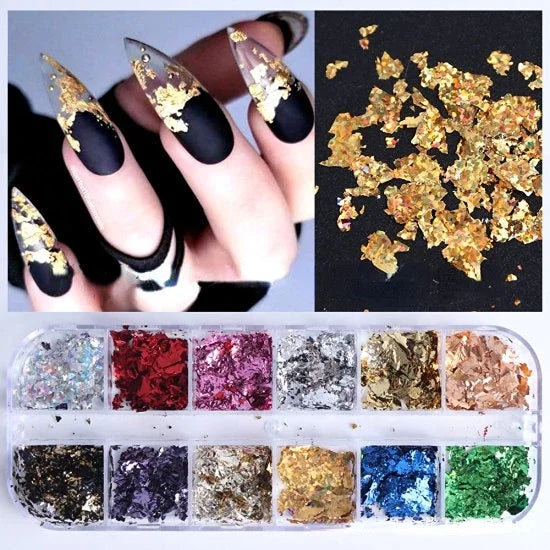 1 Box Imitation Gold Sliver Copper Foil Sequins Glitters Craft Leaf Flake Sheets Bulk Foil Paper for Gilding DIY Nail Art Decor Peaceful Pleasures Health and Wellness CBY