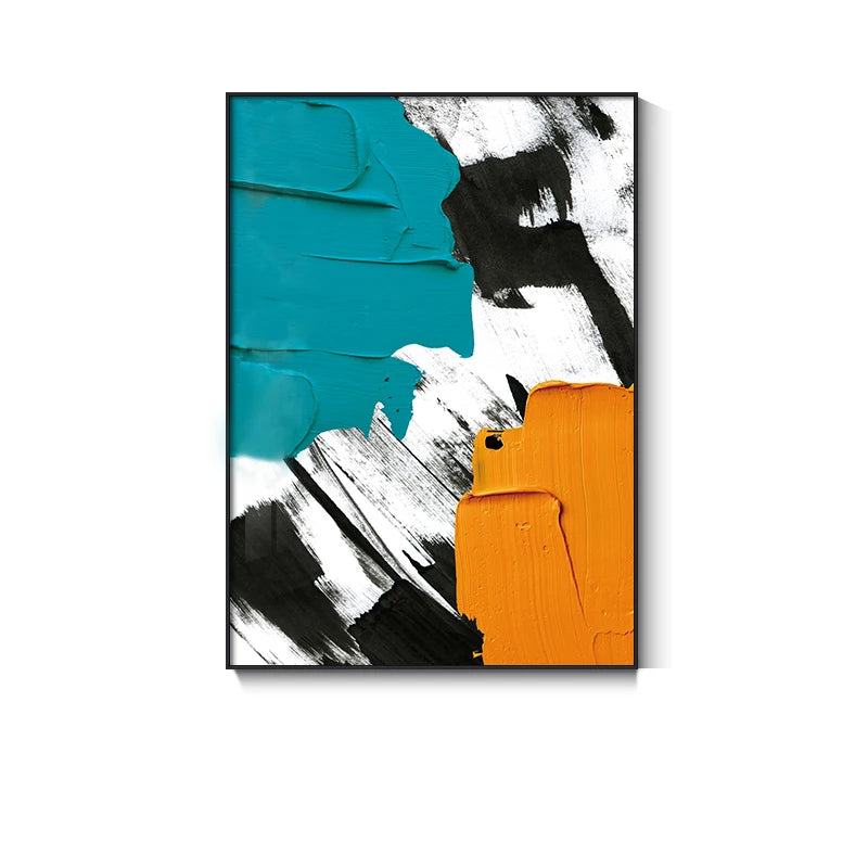 3D Hand Painted Abstract Canvas Painting, Blue, Red, Black, White, Yellow, Modern Mural Art, High Quality, Hand Drawn, Acrylic Peaceful Pleasures Health and Wellness