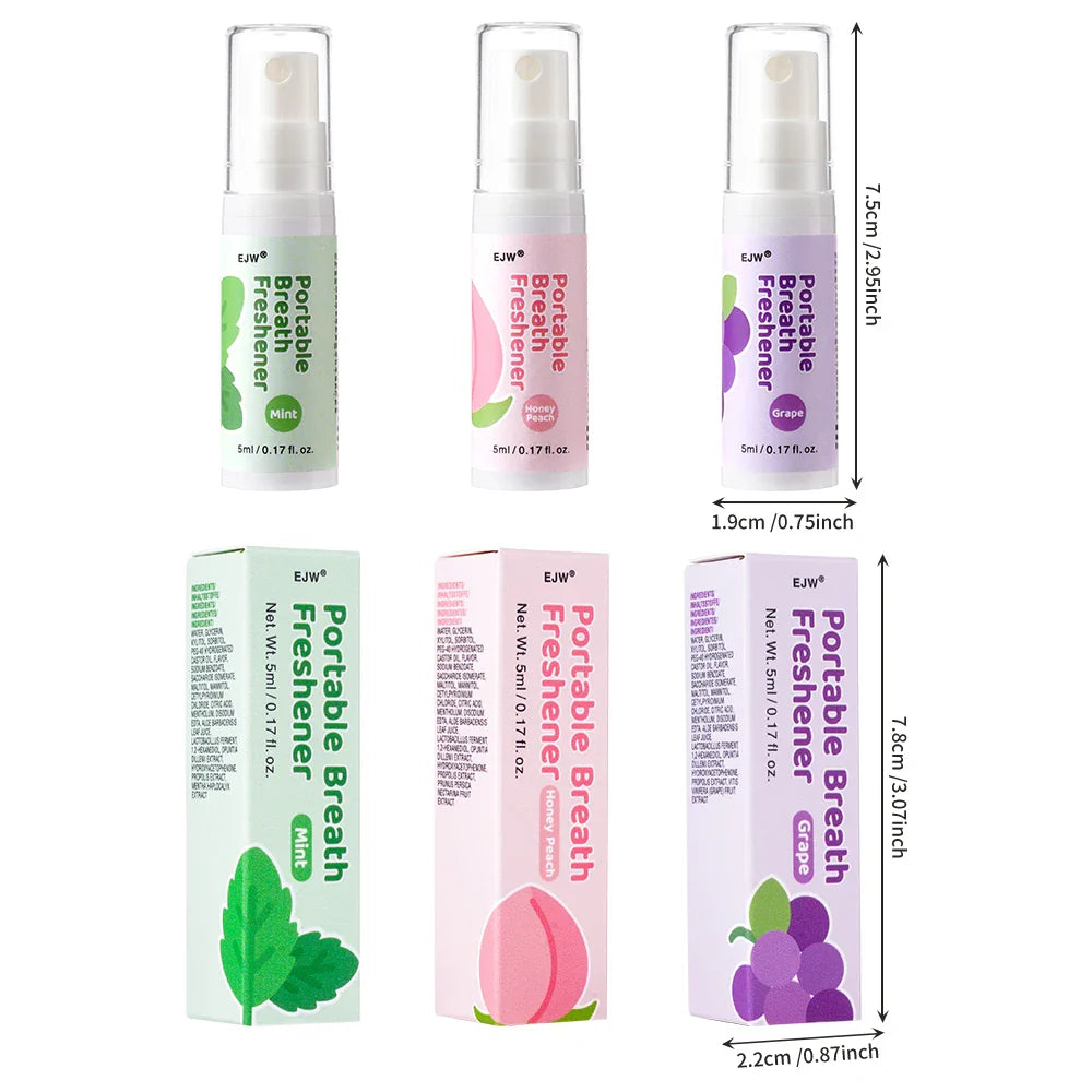 EJW Probiotic Oral Breath Spray – Mint, Peach & Grape Combo