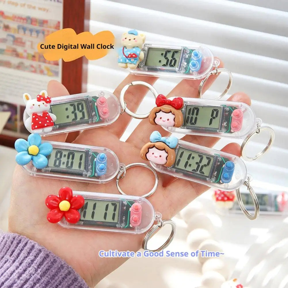 Cute Cartoon Keychain Digital Watch | Mini Silent Stopwatch