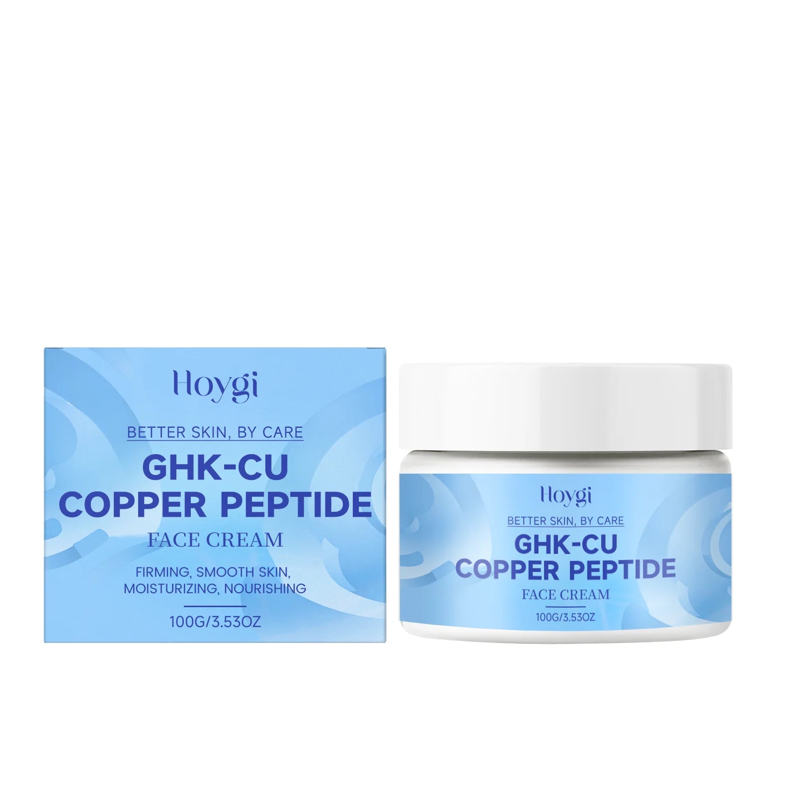 Copper Peptide Face Cream Firming Lifting Ghk-Cu Face Care Cream for Fine Lines Tightening Skin Enhance Elasticity Nourish Skin Peaceful Pleasures Health and Wellness 100g boxed