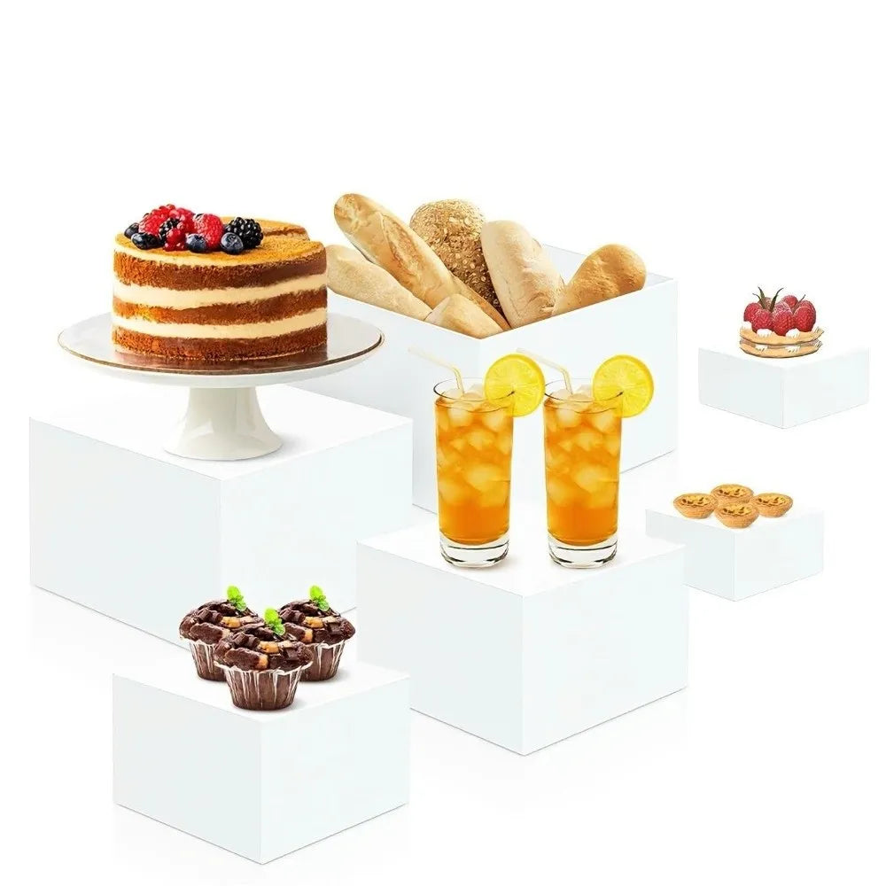 Acrylic Buffet Riser Set 3/6 Pcs – Stackable Dessert Display