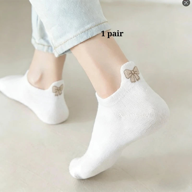 Women's Embroidered Ankle Socks | Japanese Low-Cut Style