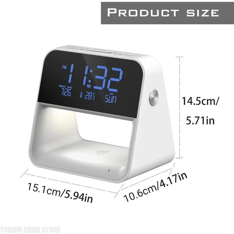 3-in-1 Bedside Alarm Clock | Wireless Charging & Night Light