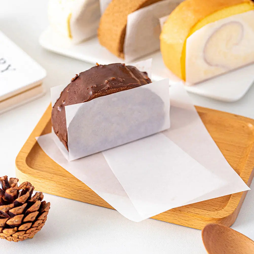 100Pcs Cake Roll Wrapping Paper Sheets Food Grade Oil Proof Baking Roll Papers for Swiss Rolls Sandwiches and Snack Packaging Peaceful Pleasures Health and Wellness