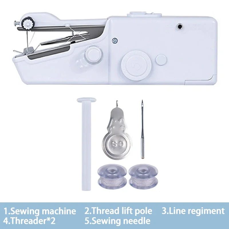Industrial Sewing Machine Rope-free Manual Diy Arts Garden Portable Domestic Sewing Machine Presser Foot Crafts Build Supplies Peaceful Pleasures Health and Wellness White A