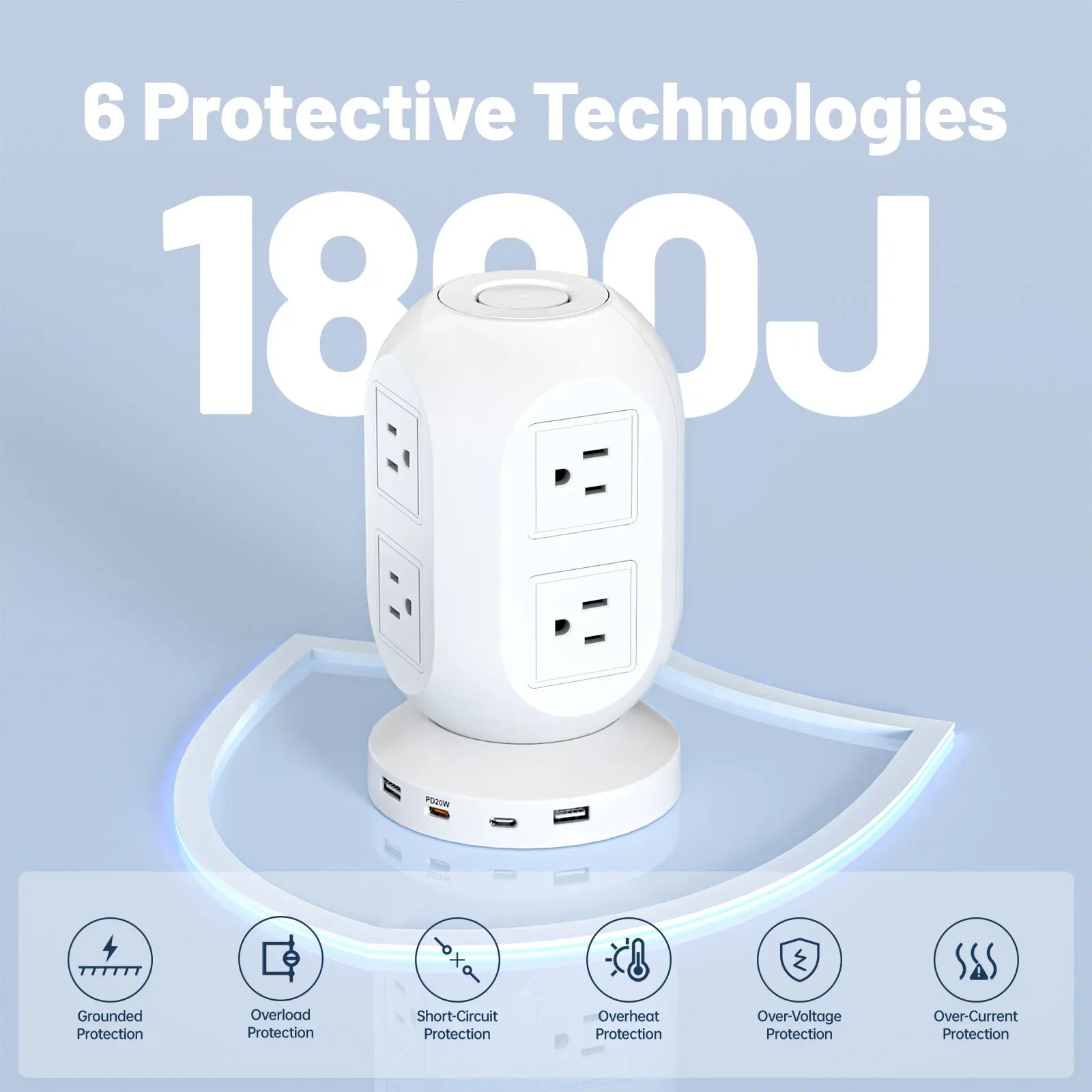 Lantern Tower Socket Extender 20W PD Fast Charging US Plug Peaceful Pleasures Health and Wellness