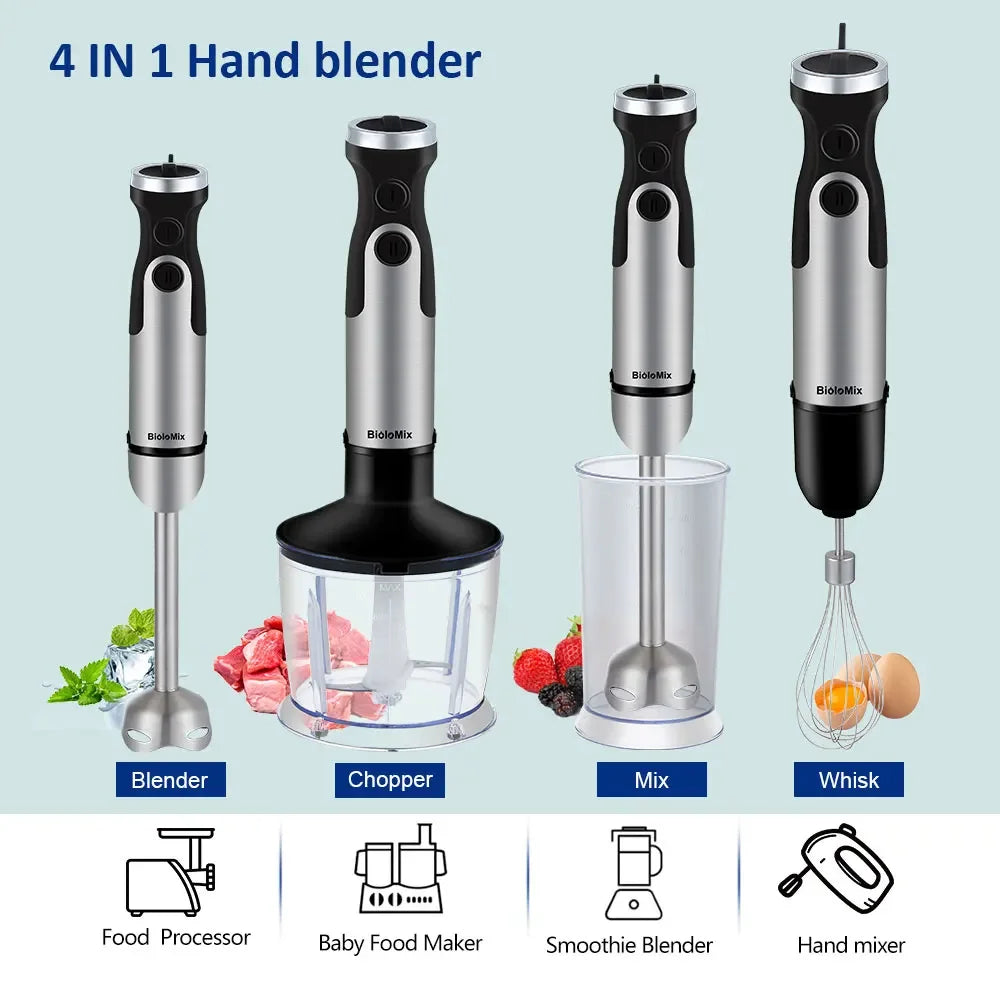 BioloMix HB-3302 1200W 5-in-1 Immersion Hand Blender | Mixer Peaceful Pleasures Health and Wellness