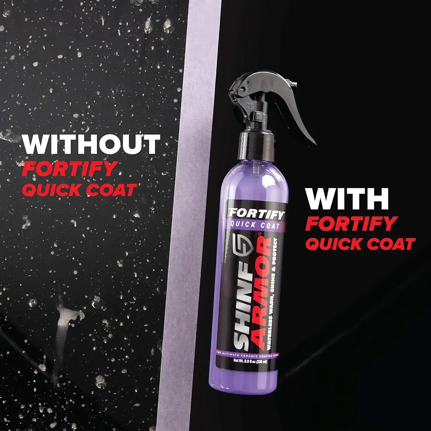 SHINE Fortify Quick Coat Ceramic Coating Car Wax Polish Spray Waterless Car Wash Wax Hydrophobic Top Coat Polish Peaceful Pleasures Health and Wellness