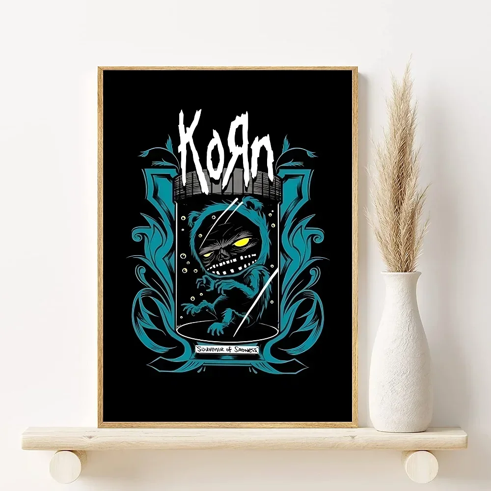 1pc Korn Rock Band Music Poster, Minimalist Aesthetics Canvas Painting Print for Living Room Modern Home Decor Peaceful Pleasures Health and Wellness z11 50x70cm Unframed
