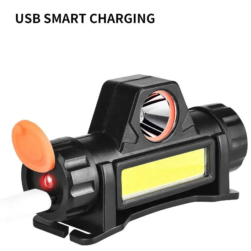 LED Magnetic Headlamp XPE+COB | 1200mAh Rechargeable Flashlight