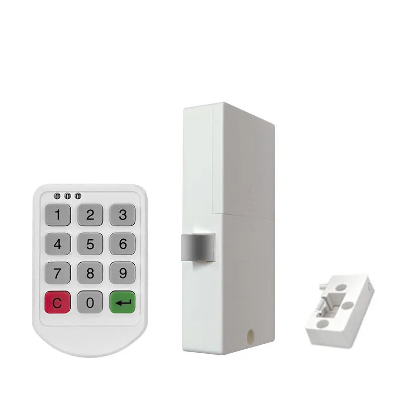 ABS Plastic Panel Digital Electronic Intelligent Password Keypad Number Cabinet Door Lock Digital Cabinet Door Lock Peaceful Pleasures Health and Wellness WHITE