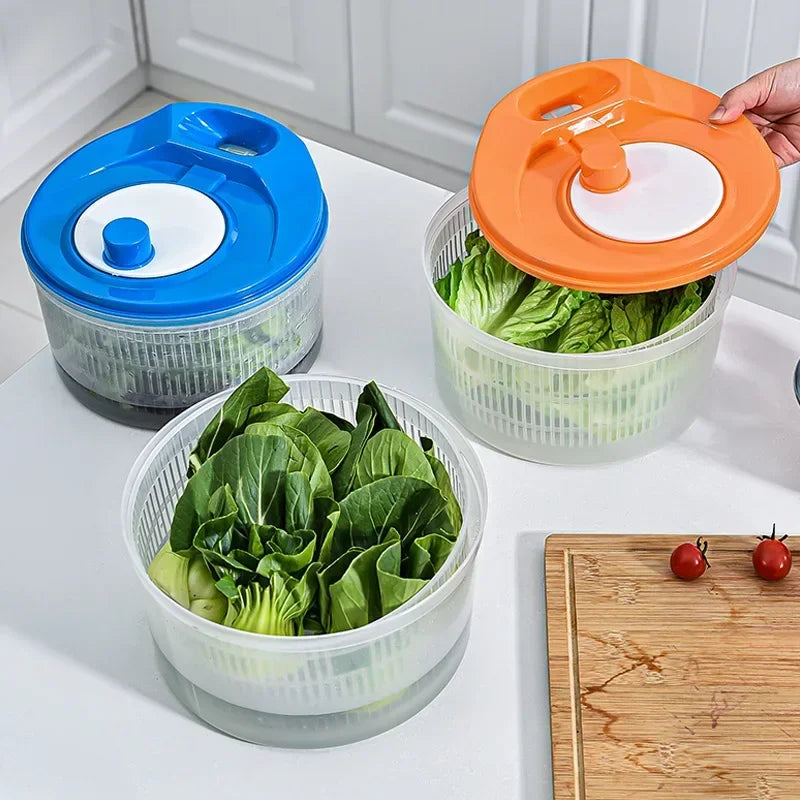 Vegetables Salad Spinner Lettuce Leaf Vegetable Dehydrator Greens Washer Dryer Drainer Crisper Strainer For Washing Drying Leafy Peaceful Pleasures Health and Wellness