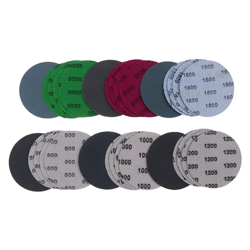 30-Pack 3" Sanding Discs 800–3000 Grit Wet/Dry Hook & Loop