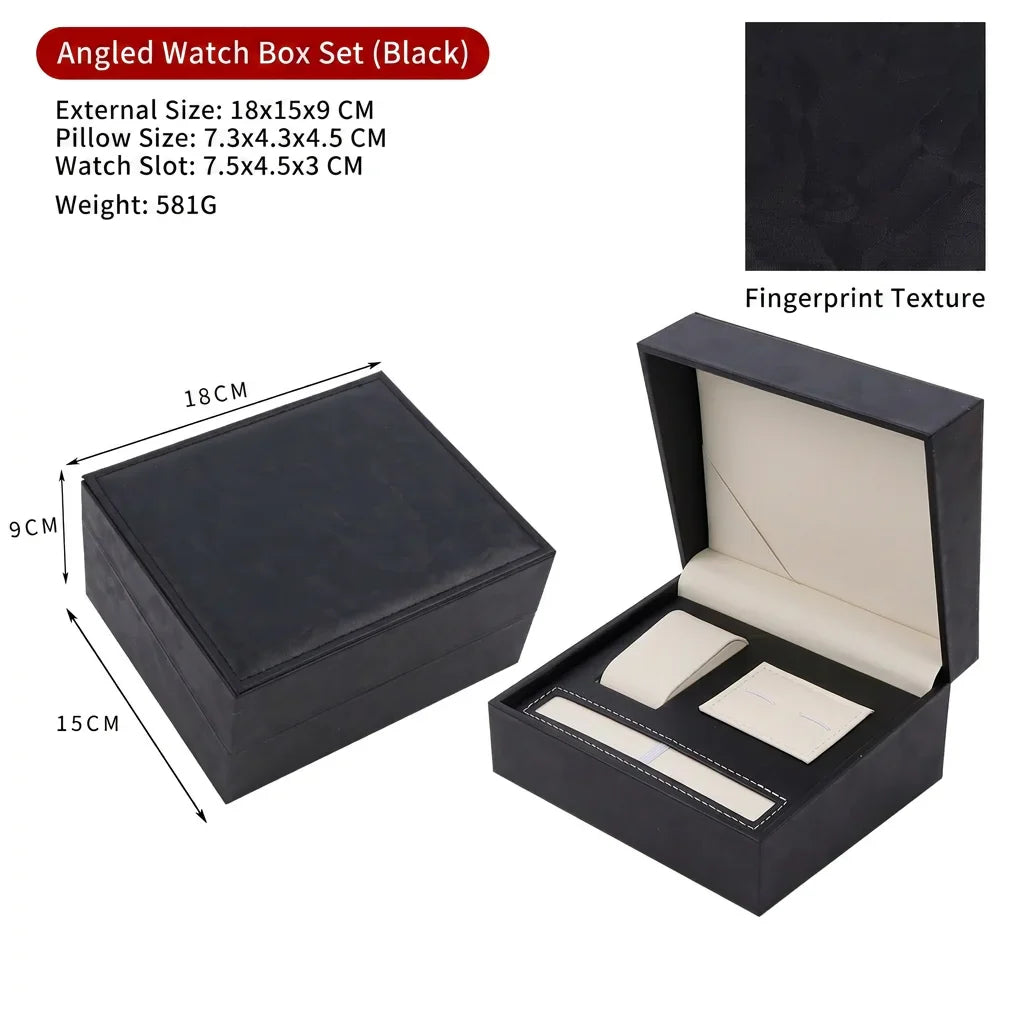 PU Leather Watch & Jewelry Organizer Box | Multi-Compartment