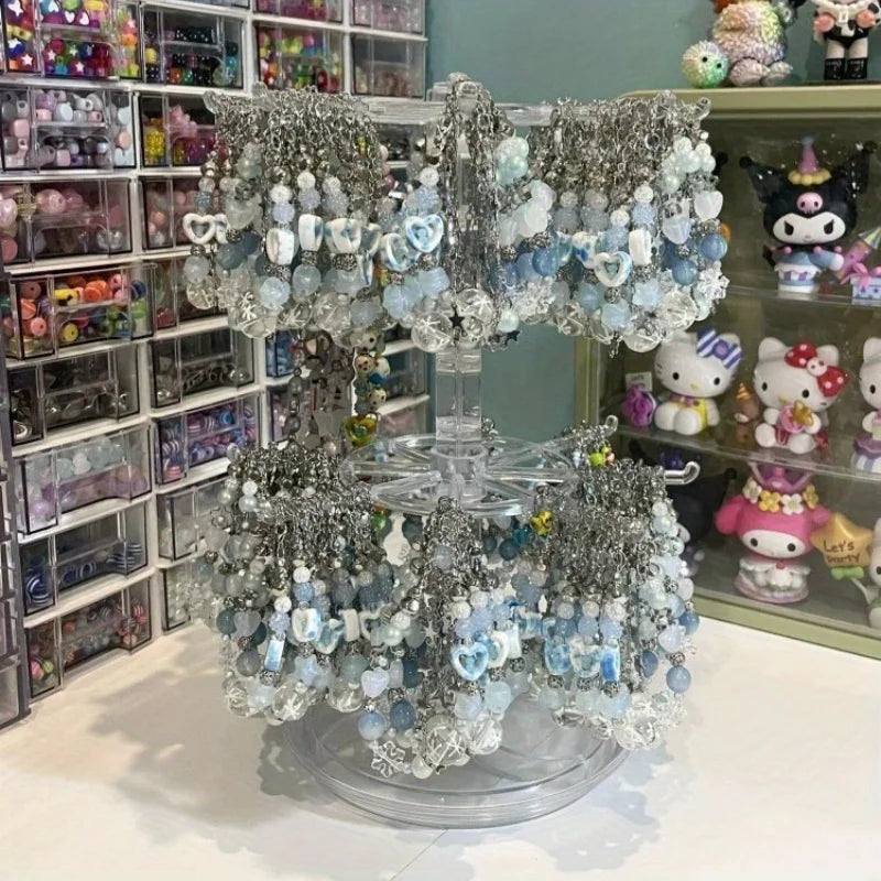 2-Tier Rotating Jewelry Stand | Necklace & Bracelet Organizer