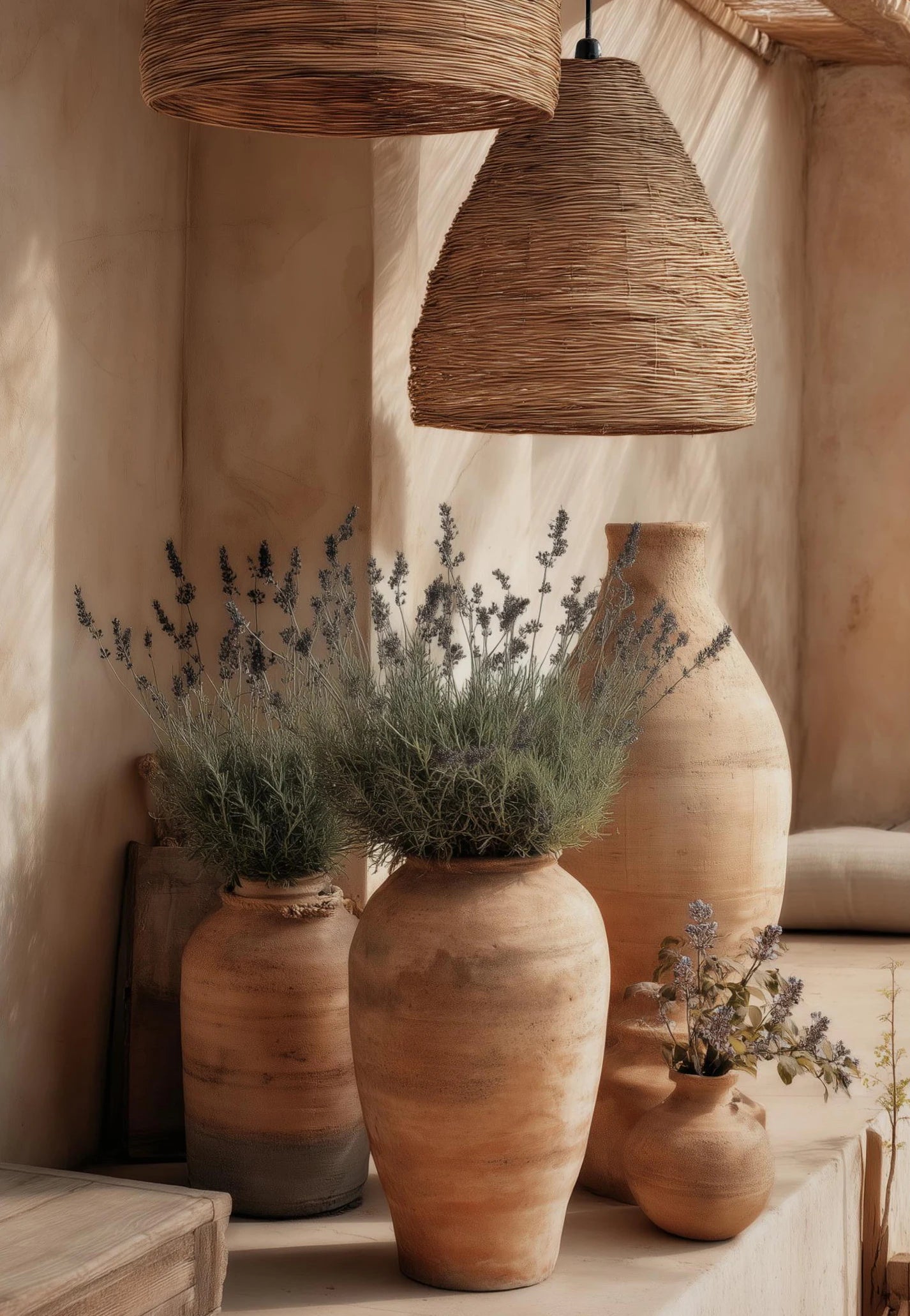 Boho Olive Tree Terracotta Vase Canvas Wall Art | Mediterranean Print