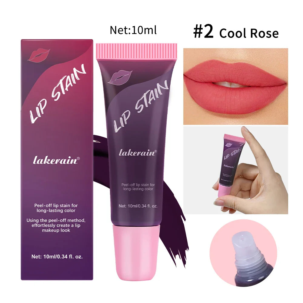Peel-Off Matte Lip Stain – Rose Pink, Waterproof, Long-Lasting
