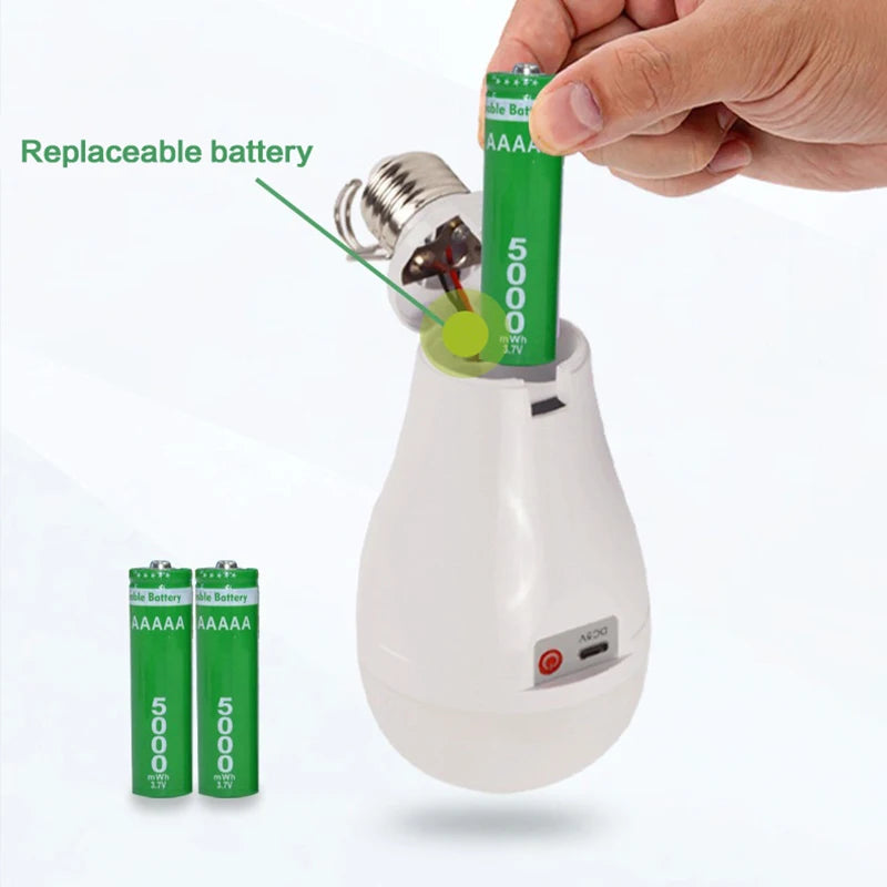 Flicker-Free LED Bulb Light Portable 20W 30W Emergency Bulb Courtyard Outdoor Bulb Removable Battery LED Charging Light Bulb Peaceful Pleasures Health and Wellness