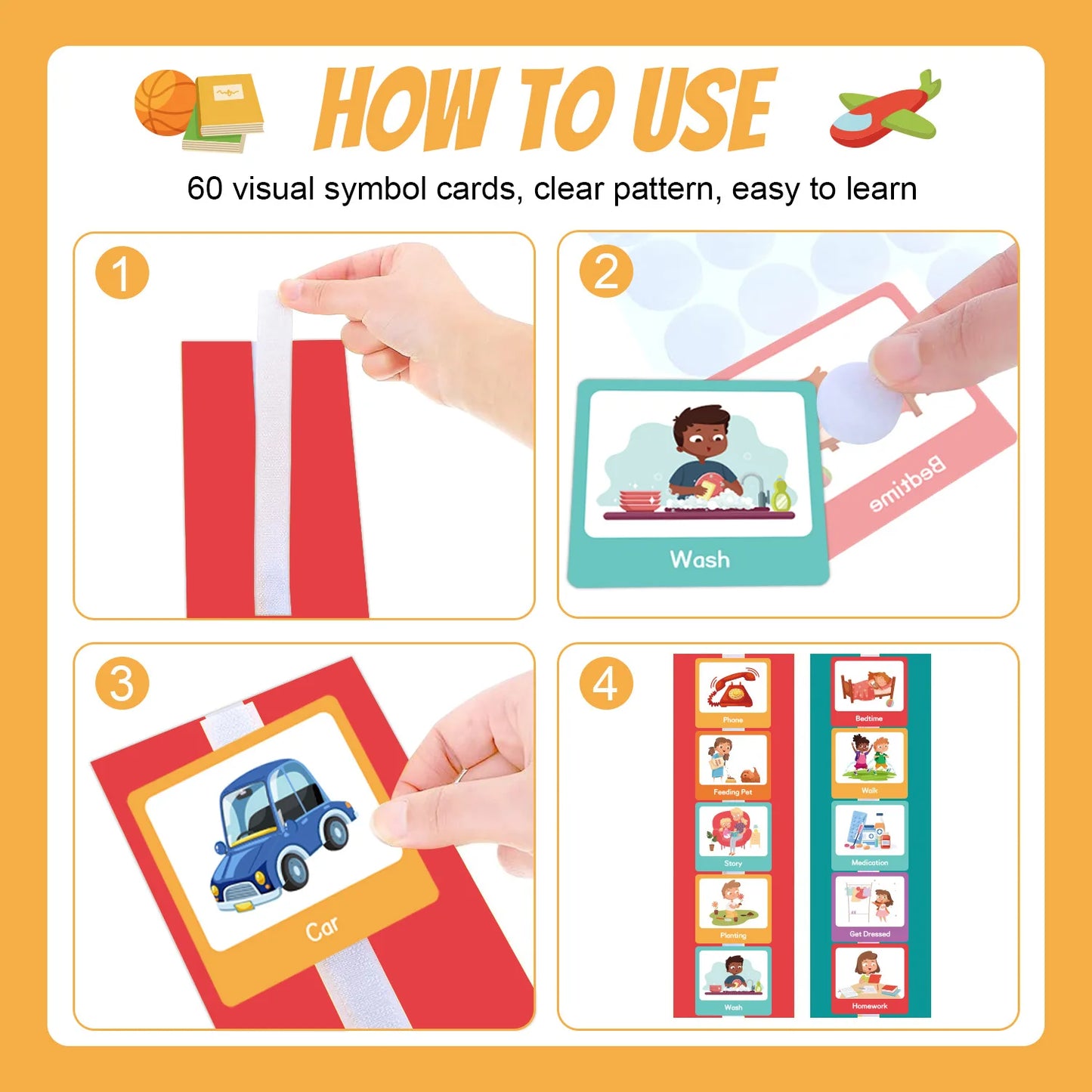 Visual Schedule for Kids Chore Chart,Calendar Chart Autism Learning Materials Kids Visual Behavioral Montessori Educational Toys Peaceful Pleasures Health and Wellness