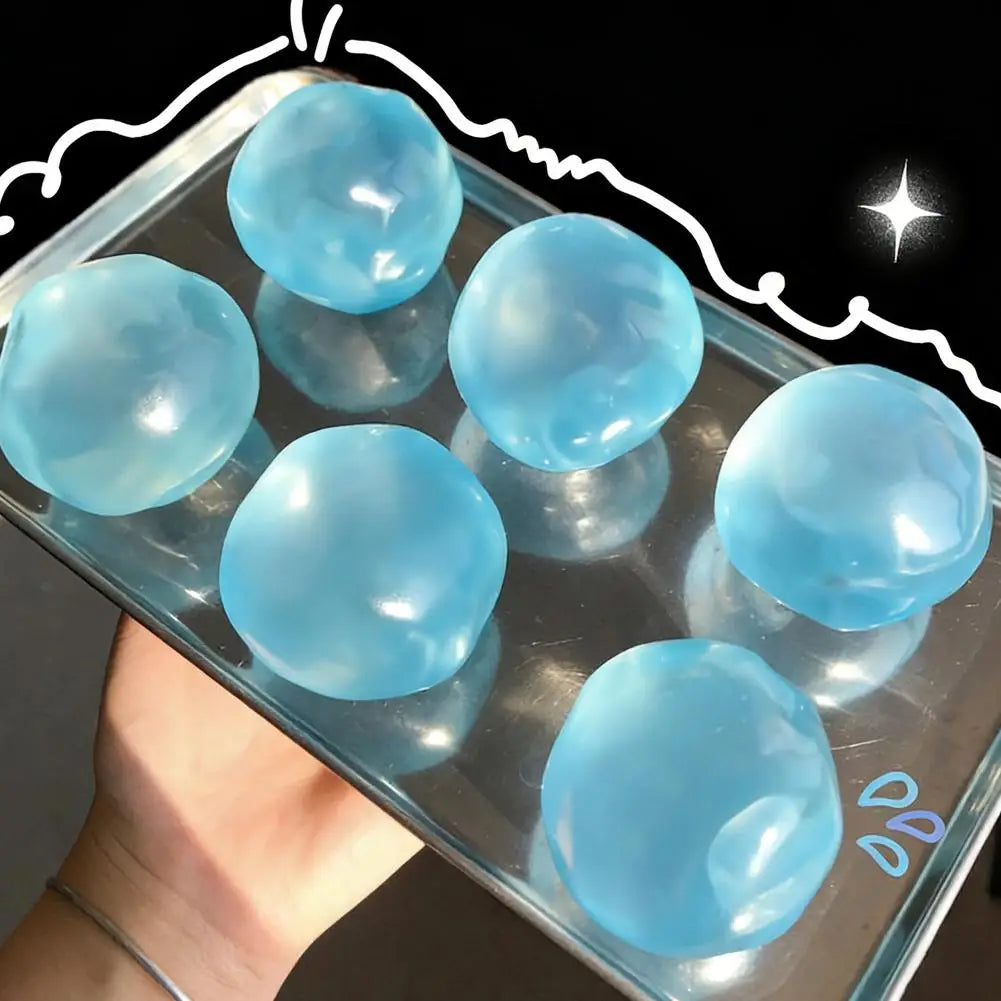Transparent Squishy Ball TPR Soft Elastic Sensory Fidget Toy Portable Stress Relief Decompression Hand Squeeze Toy for Gift Peaceful Pleasures Health and Wellness