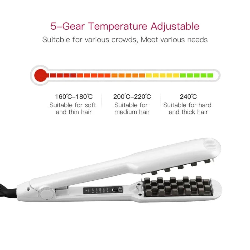 Professional Fluffy Corn Perm Volumizing Hair Iron Straightener Comb Increase Hair Volume Fluffy Hair Straightener Flat Irons Peaceful Pleasures Health and Wellness