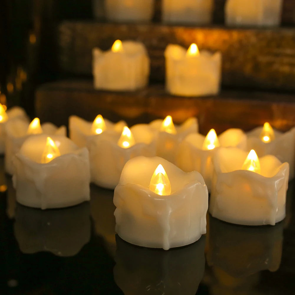 Flameless Votive Candles 24/48 Pack LED Electronic Candle with Remote Control Battery Operated Flickering Flame for Table Decor Peaceful Pleasures Health and Wellness