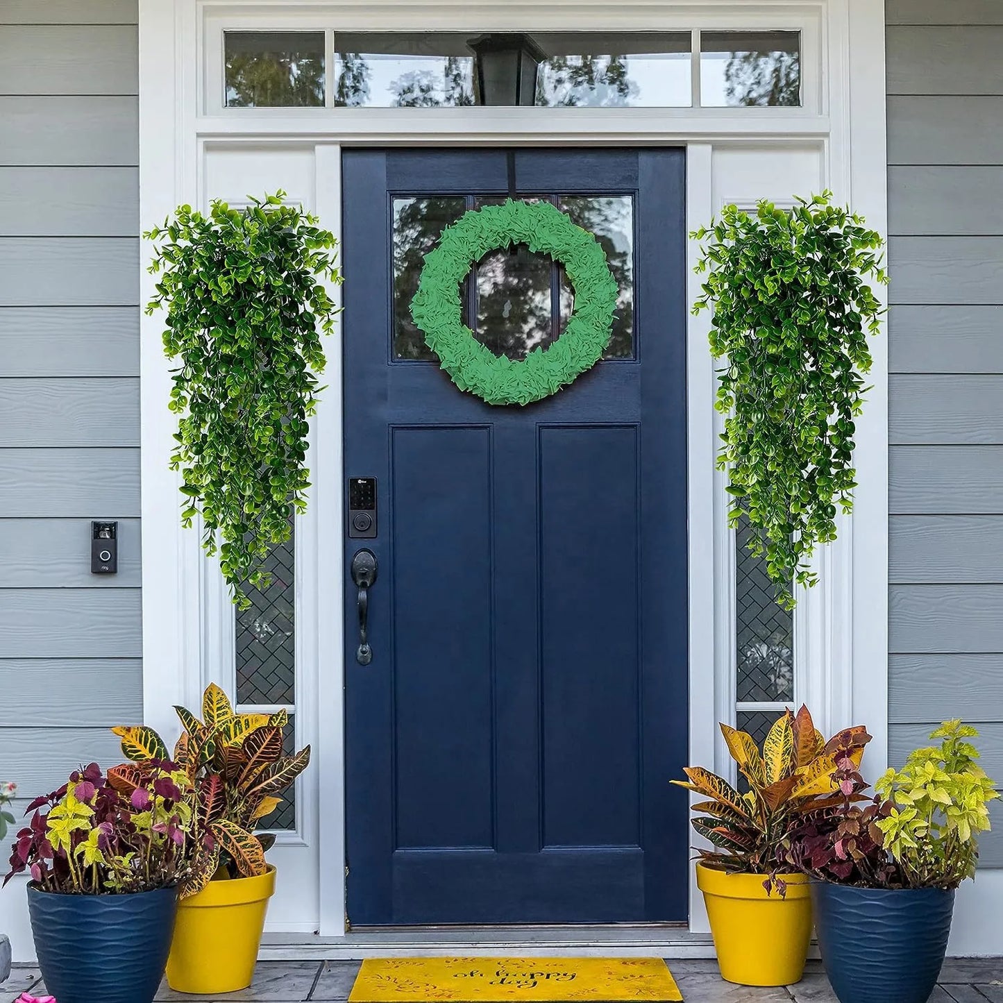 Artificial Fern Vine Wall Hanging Décor – 5 Head Mesh Wreath