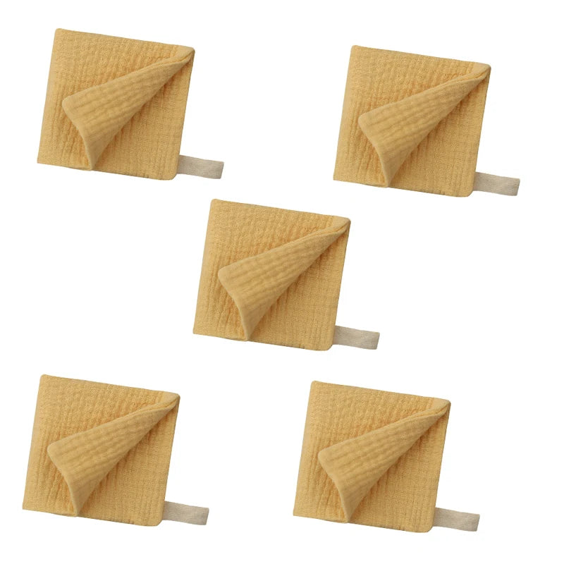 5-Pack Baby Cotton Gauze Washcloths – Soft Burp & Bath Towel