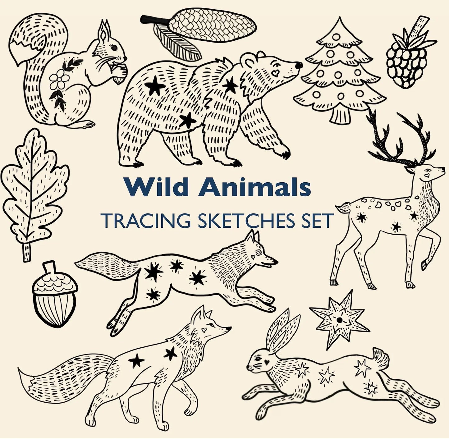 Wild Animals Woodland Foil Embossing Kit – Forest Stencil Set