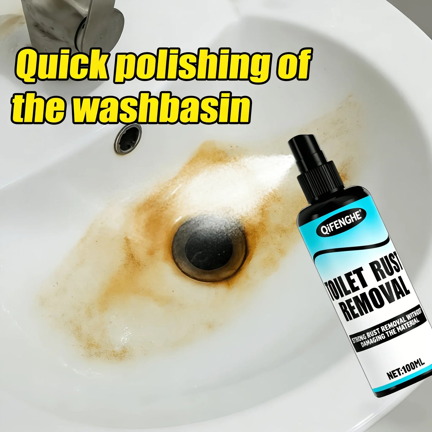 QIFENGHE Ceramic & Marble Rust Remover Spray | Fast-Acting