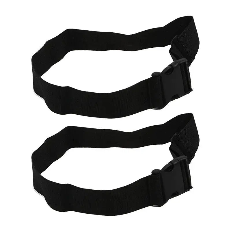 2pcs Black Webbing 5.0cm Wide Non Elastic Buckle Strap Adjustable Fixed Multifunctional Plastic Buckle Strap Storage Peaceful Pleasures Health and Wellness 200cm