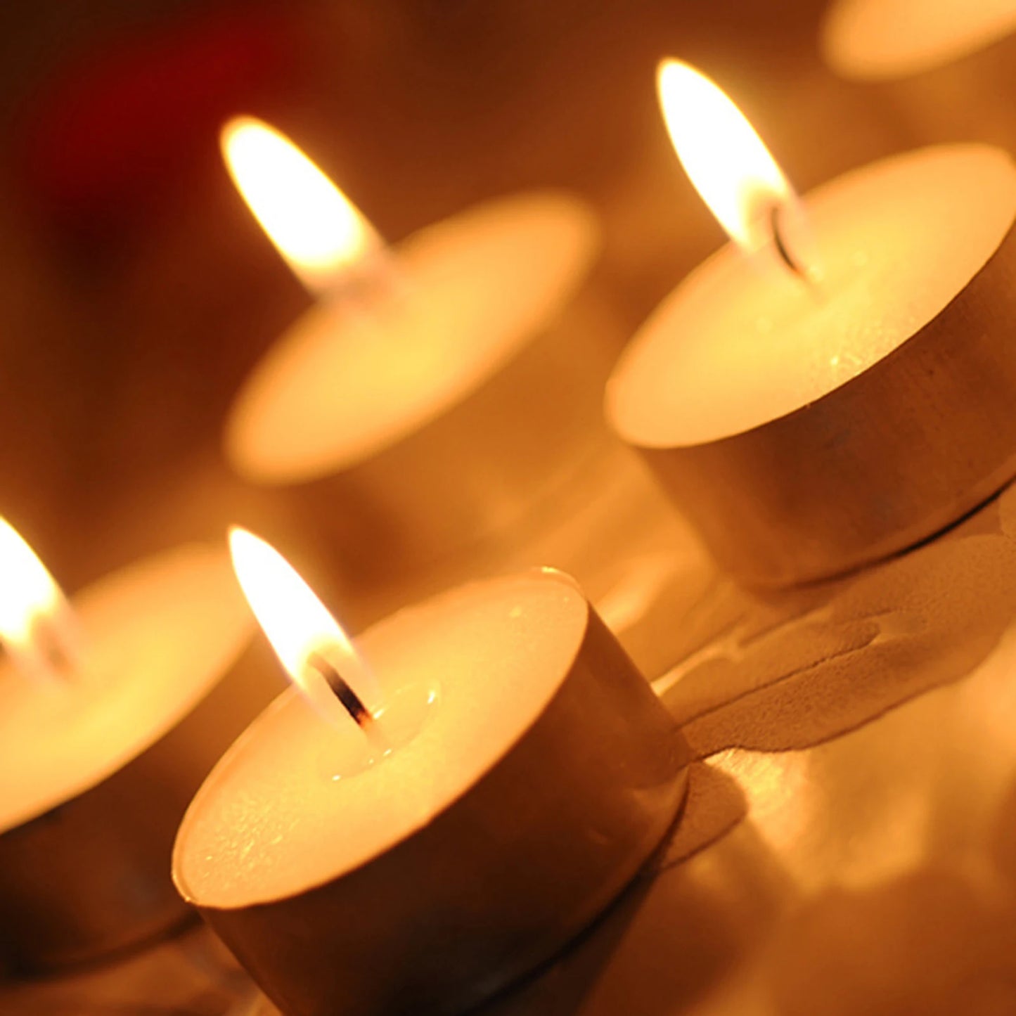 50Pcs Tea Lights Flameless Candles Long Lasting Paraffin Tea Candles for Bedroom Indoors Night Peaceful Pleasures Health and Wellness