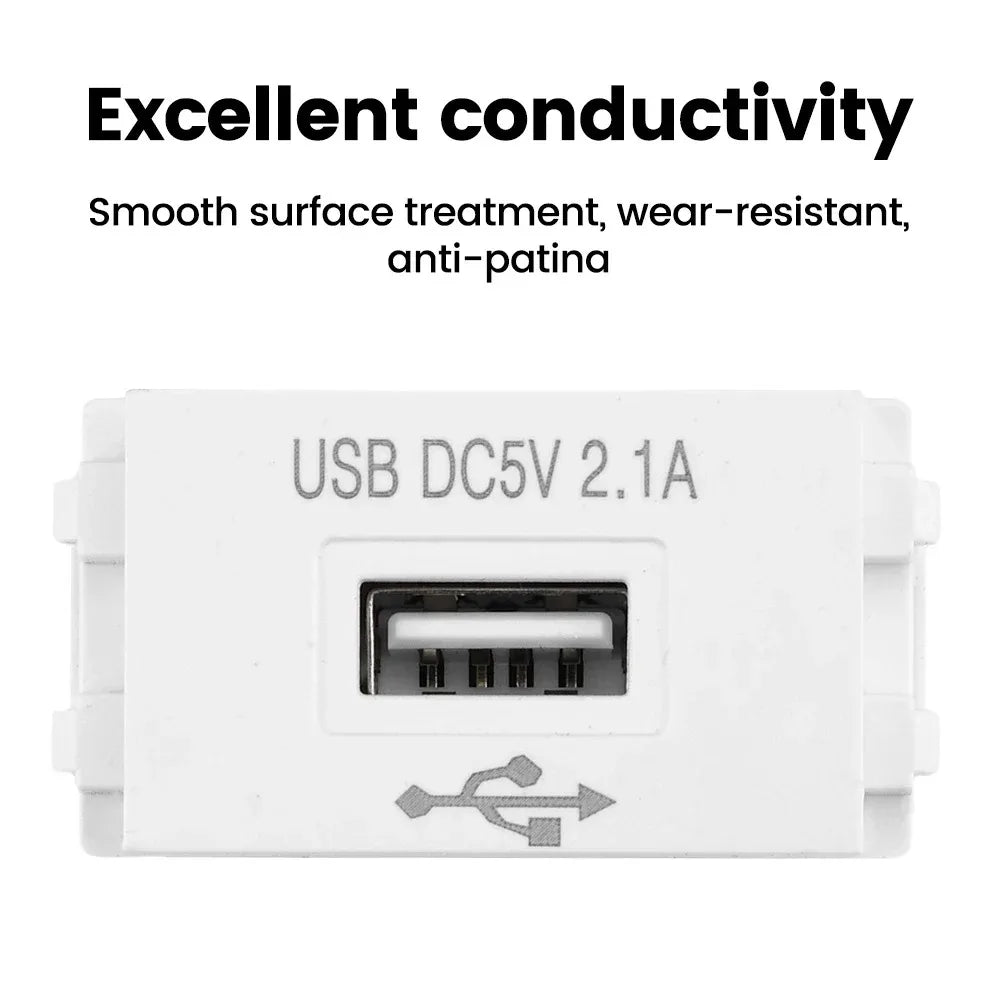 USB Power Module Charging Panel for Mobile Phones 220V Socket 5V 2.1A Switching Adapter Power Socket Peaceful Pleasures Health and Wellness