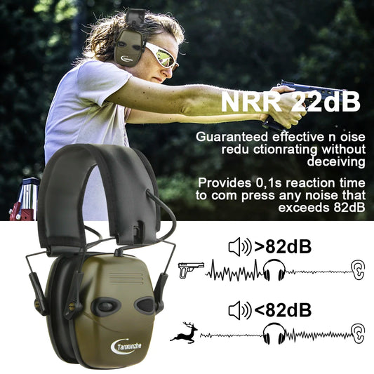 Tactical Electronic Shooting Earmuff Case Anti-noise Headphone Sound Amplification Hearing Protection Headset Foldable Earmuffs Peaceful Pleasures Health and Wellness